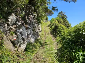 Σημάδι στο βράχο, trilho Ponta Ruiva-Cedros